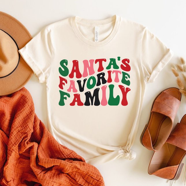 Santa's Favourite Family Christmas Groovy white T-Shirt (Santa's Favorite Family Christmas Groovy white T-Shirt)