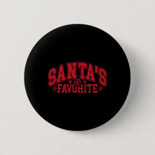 Santa's Favourite Family Xmas Matching Christmas P 6 Cm Round Badge
