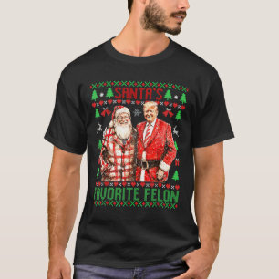 Santa's Favourite-felon Funny 2024 Trump Christmas T-Shirt