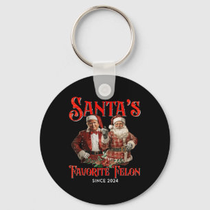Santas Favourite Felon Since 2024 Christmas Xmas Key Ring