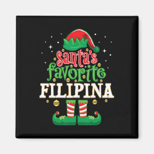 Santa's Favourite Filipina Christmas Matching Magnet