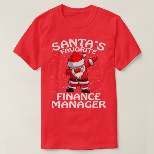 Santas Favourite Finance Manager Christmas T-Shirt (Design Front)