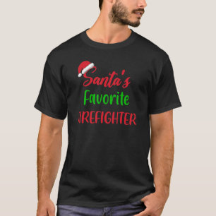Santas Favourite Firefighter     Christmas Pajama  T-Shirt
