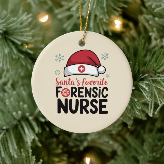 Santas Favourite Forensic Nurse Funny Christmas  Ceramic Ornament (Tree)