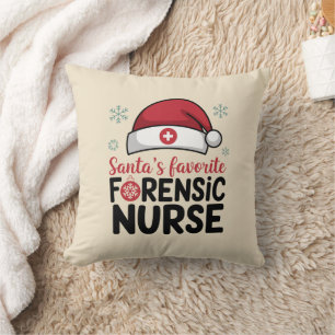 Santas Favourite Forensic Nurse Funny Christmas Cushion