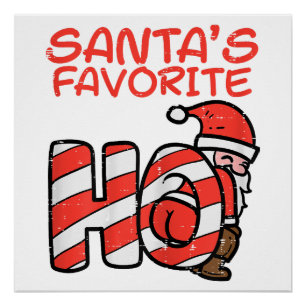 Santas Favourite Funny Naughty Adult Christmas Xma Poster