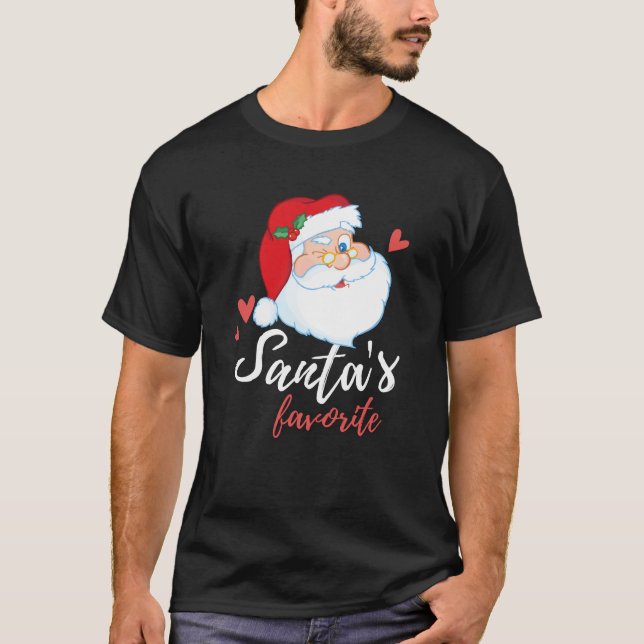 Santa's Favourite Funny T-shirt for Christmas (Front)