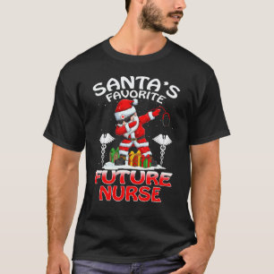 Santa's Favourite Future Nurse Christmas Matching T-Shirt