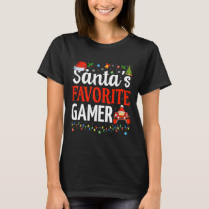 Santa's Favourite Gamer Christmas Funny Gaming Xma T-Shirt