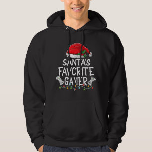 Santa's Favourite Gamer Christmas Santa Claus tree Hoodie