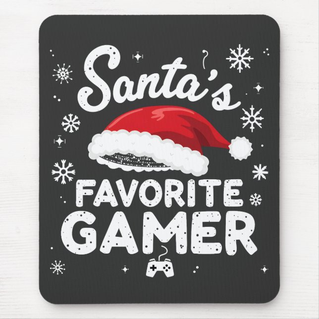 Santa's Favourite Gamer Gaming Christmas Santa Xma Mouse Pad (Front)