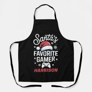 Santa's Favourite Gamer Personalised Gaming Xmas Apron