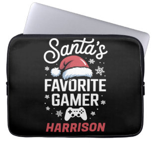 Santa's Favourite Gamer Personalised Gaming Xmas Laptop Sleeve