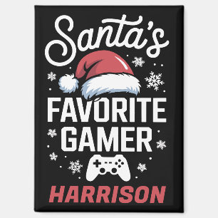 Santa's Favourite Gamer Personalised Gaming Xmas Magnet