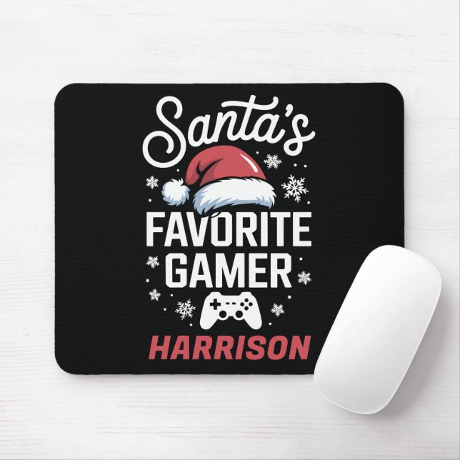 Santa's Favourite Gamer Personalised Gaming Xmas Mouse Pad (With Mouse)