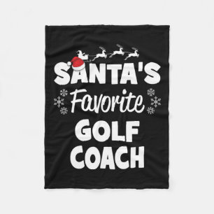 Santa's Favourite Golf Coach Fun Christmas Matchin Fleece Blanket