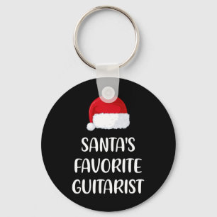 Santas Favourite Guitarist Christmas Fun Guitar Gi Key Ring