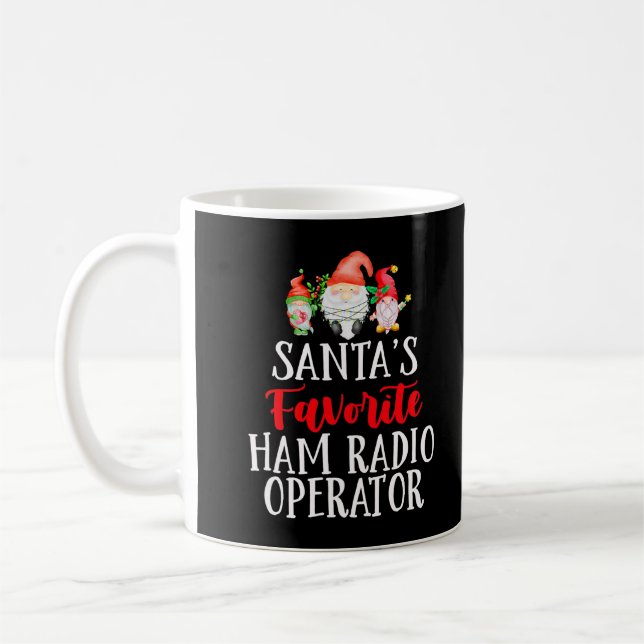 Santa's Favourite Ham Radio Operator Christmas Gno Coffee Mug (Left)