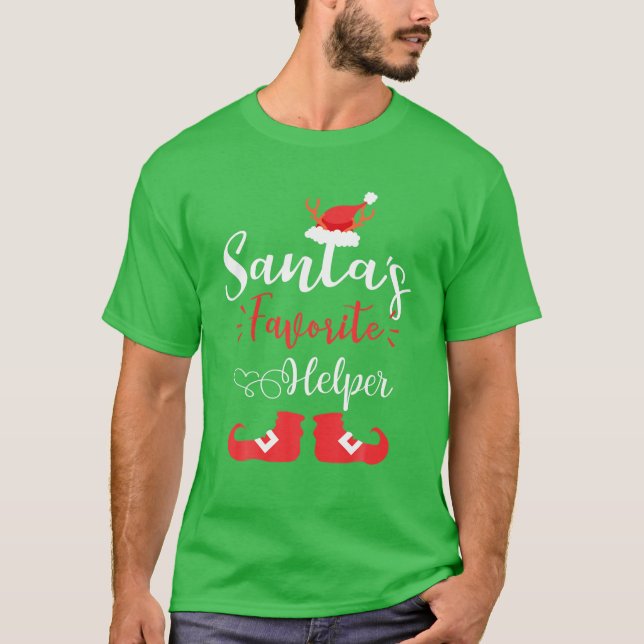 Santa's Favourite Helper Matching Family Christmas T-Shirt (Front)
