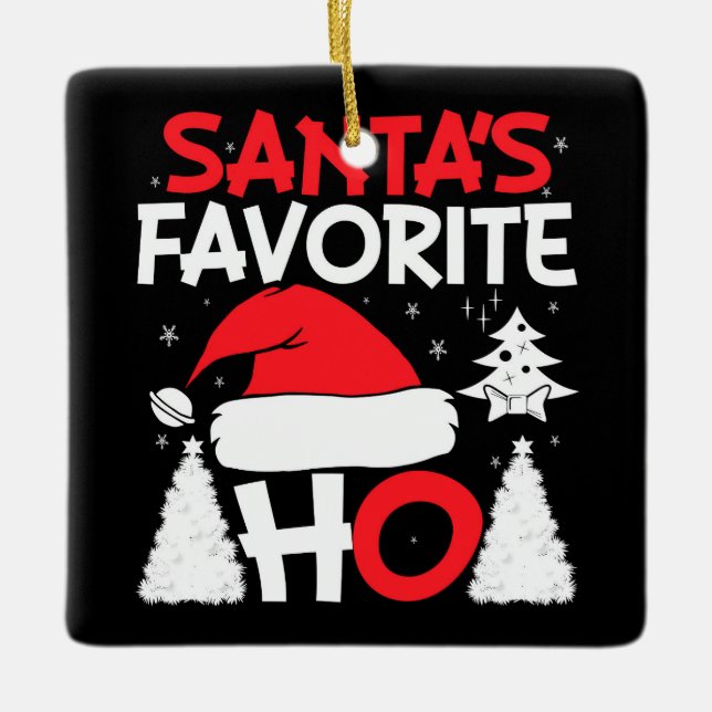 Santa's Favourite Ho Ceramic Ornament (Front)