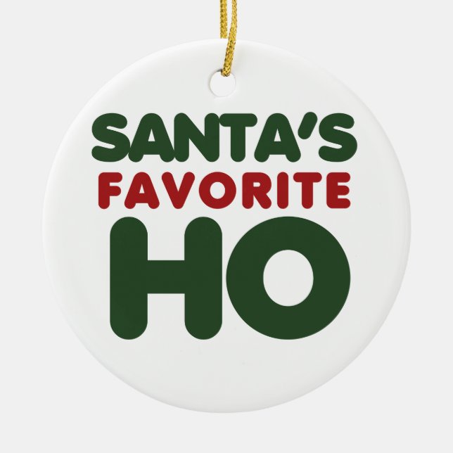 Santas Favourite HO Ceramic Tree Decoration (Front)