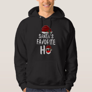 Santa's Favourite Ho Christmas Santa Claus Red Pla Hoodie
