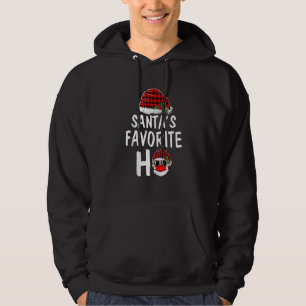 Santa's Favourite Ho Christmas Santa Claus Red Pla Hoodie