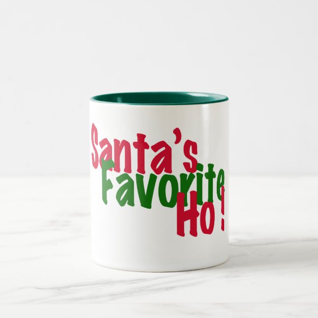 Santa's favourite ho funny christmas mug design (Center)