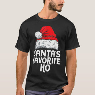 Santa's Favourite Ho Funny Christmas Pajama Santa T-Shirt