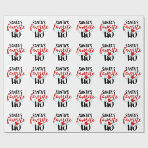 Santa's Favourite Ho Funny Christmas Xmas Wrapping Paper
