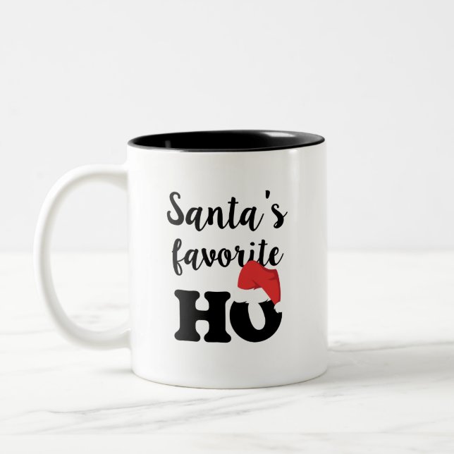 Santa's Favourite Ho Funny Coffee mug Christmas (Left)