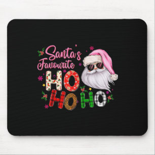 Santas Favourite Ho Ho Ho Santa Claus Pink Christm Mouse Pad