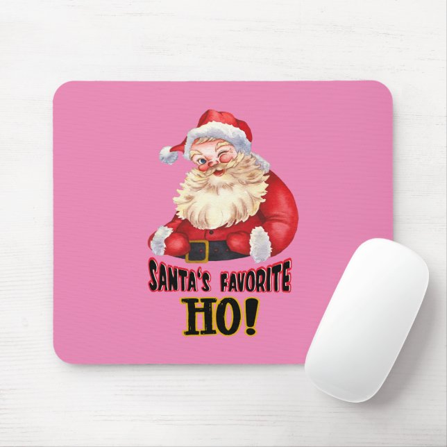 Santa's Favourite Ho Mouse Pad (With Mouse)