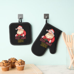 Santa's Favourite Ho Oven Mitt & Pot Holder Set