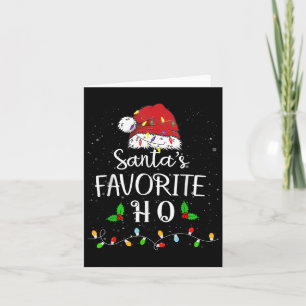 Santas Favourite Ho Red Santa Hat Xmas Funny Chris Card