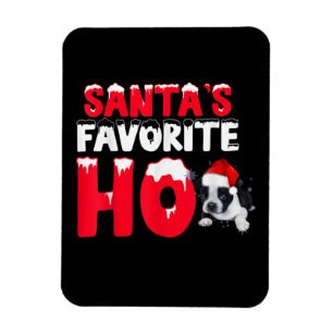 Santas Favourite Ho Santa Boston Terrier Dog Gifts Magnet