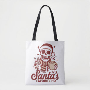 Santa's Favourite Ho Skeleton Snarky Christmas  Tote Bag