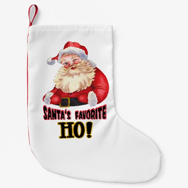 Santa's Favourite Ho Small Christmas Stocking (Front)