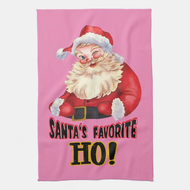Santa's Favourite Ho Tea Towel (Vertical)
