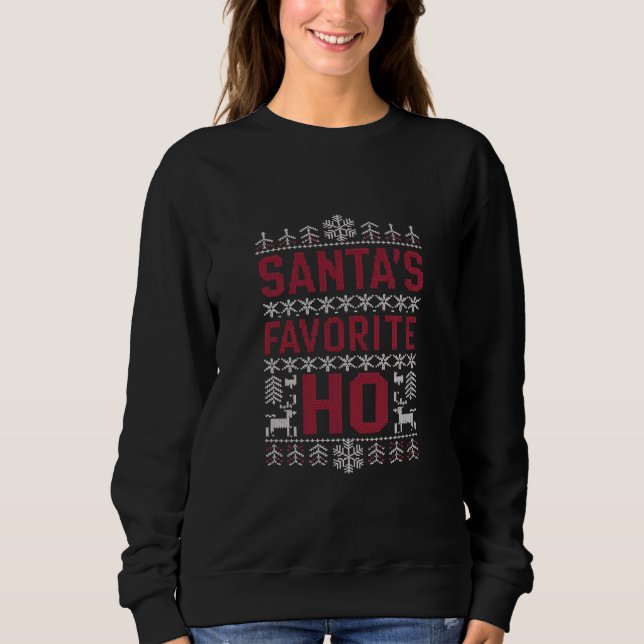 Santa's Favourite Ho Ugly Christmas Sweater (Front)