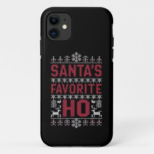 Santa's Favourite Ho Ugly Christmas Sweater iPhone 11 Case