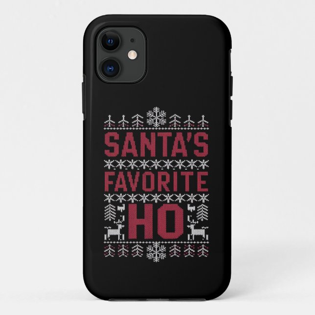 Santa's Favourite Ho Ugly Christmas Sweater Case-Mate iPhone Case (Back)
