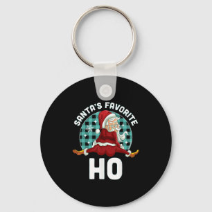Santa's Favourite Ho - Xmas Naughty Santa Christma Key Ring