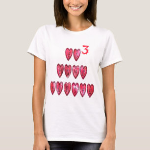 Santas Favourite Hohoho Hearts Christmas Tee Shirt