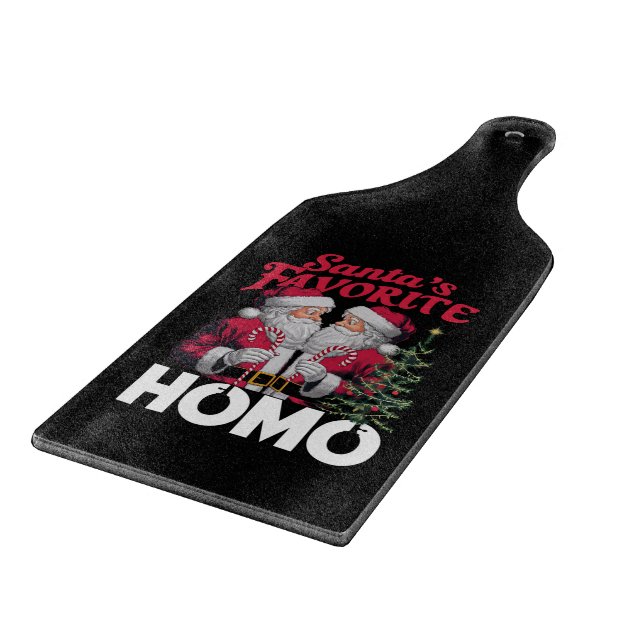 Santas Favourite Homo Gay Christmas LGBTQ Pride  Cutting Board (Corner)
