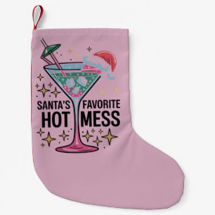 Santa's Favourite Hot Mess Vintage Ugly Christmas Small Christmas Stocking