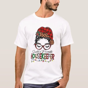 Santa's Favourite Housekeeper Christmas Buffalo Pl T-Shirt