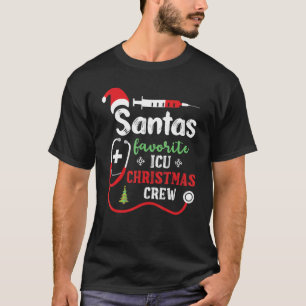Santas Favourite Icu Xmas Nurse Crew Family Group T-Shirt