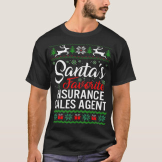 Santas Favourite Insurance Sales Agent Christmas U T-Shirt