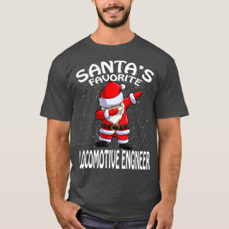 Santas Favourite Locomotive Engineer Christmas T-Shirt
